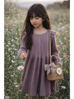 Hugs, Kisses + Warm Wishes Dusty Mauve Minimalist Sweater Dress 7/8